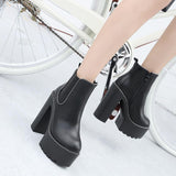 Platform Heels for Women Spring and Autumn Women's Shoes Chunky Heel Ankle Boots High Heel