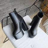 Platform Heels for Women Spring and Autumn Women's Shoes Chunky Heel Ankle Boots High Heel