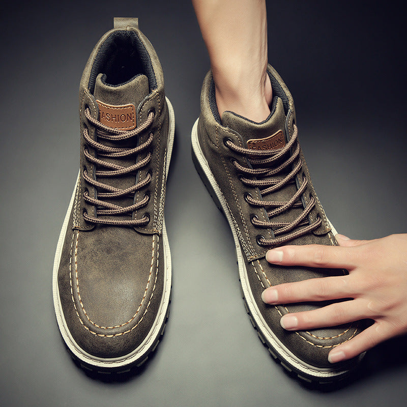 Men's Boots Work Boot Men Casual Hiking Boots Men's Shoes Autumn and Winter High Top Martin Boots Wear-Resistant Vintage Work Boots Shoes Men