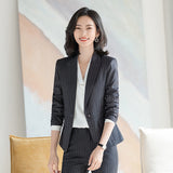 Interview Suit Women's Suit Jacket Women's Striped Casual Fashion