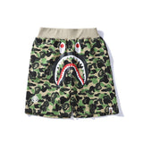 Bathing Ape Shorts Shark Head Camouflage Bottom Pattern Casual Shorts Men and Women Fashion Tether Shorts