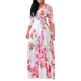 Kendall Jenner Wedding Guest Dress V-neck Amazon Print Lace-up Waist