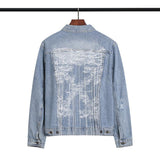 Off White Arrow Denim Jacket Jean Coat Off Embroidery Letter Arrow Washed Men And Women Couple Denim Jacket Coat Owt