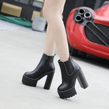 Platform Heels for Women Spring and Autumn Women's Shoes Chunky Heel Ankle Boots High Heel
