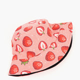 Bucket Hat Fishing Cap Cotton Print Fisherman Hat Female Outdoor Casual Printed Fruit Pattern