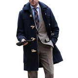 Mens Winter Coats Man Fall Outfits Men's Fashion Wear Mid-Length Lapel Men's Overcoat Coat