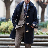 Mens Winter Coats Man Fall Outfits Men's Fashion Wear Mid-Length Lapel Men's Overcoat Coat