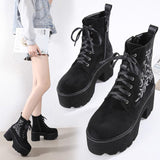 Platform Heels for Women Winter Women's Short Boots Waterproof Platform round Head Thick Bottom