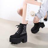 Platform Heels for Women Winter Women's Short Boots Waterproof Platform round Head Thick Bottom