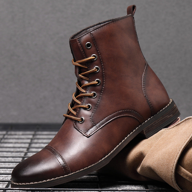Men's Boots Work Boot Men Casual Hiking Boots Men's High-Top Retro
