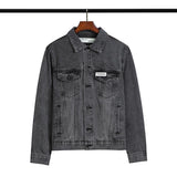 Off White Arrow Denim Jacket Jean Coat Off Ow White Letter Arrow Washed Distressed Men And Women Denim Jacket Coat Owt