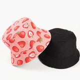 Bucket Hat Fishing Cap Cotton Print Fisherman Hat Female Outdoor Casual Printed Fruit Pattern