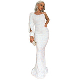 Skin Tight Long Dresses Evening Dress Autumn Sexy Solid Color Dress