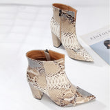 Python Boots 2021women Boots Snakeskin Ankle Boots Women's Printed Boots