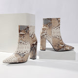Python Boots 2021women Boots Snakeskin Ankle Boots Women's Printed Boots
