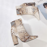 Python Boots 2021women Boots Snakeskin Ankle Boots Women's Printed Boots