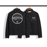 Off White Arrow Denim Jacket Jean Coat Letters Washed Distressed Men'S And Women'S Motorcycle Denim Jacket Owt