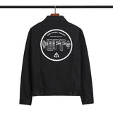 Off White Arrow Denim Jacket Jean Coat Letters Washed Distressed Men'S And Women'S Motorcycle Denim Jacket Owt