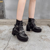 Platform Heels for Women Autumn and Winter Fashion All-Matching Thick Bottom Rome Dr. Martens Boots