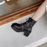 Platform Heels for Women Autumn and Winter Fashion All-Matching Thick Bottom Rome Dr. Martens Boots