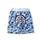 Bathing Ape Shorts Shark Head Camouflage Bottom Pattern Casual Shorts Men and Women Fashion Tether Shorts