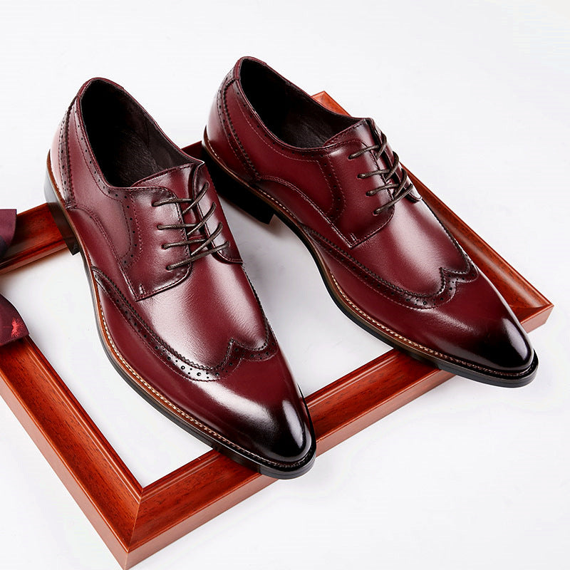 Men's Dress Shoes Classic Leather Oxfords Casual Cushioned Loafer Business Formal Wear Leather Shoes Men