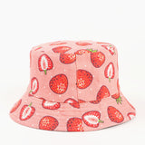 Bucket Hat Fishing Cap Cotton Print Fisherman Hat Female Outdoor Casual Printed Fruit Pattern