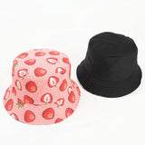 Bucket Hat Fishing Cap Cotton Print Fisherman Hat Female Outdoor Casual Printed Fruit Pattern