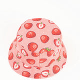 Bucket Hat Fishing Cap Cotton Print Fisherman Hat Female Outdoor Casual Printed Fruit Pattern
