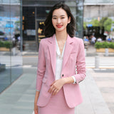 Interview Suit Women Pink Suit Female Fall Slim Fit Interview Formal Wear