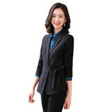 Interview Suit Women Autumn and Winter Women's Long Sleeve Trouser Suit Interview Work Clothing