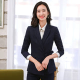 Interview Suit Women Autumn and Winter Women's Long Sleeve Trouser Suit Interview Work Clothing