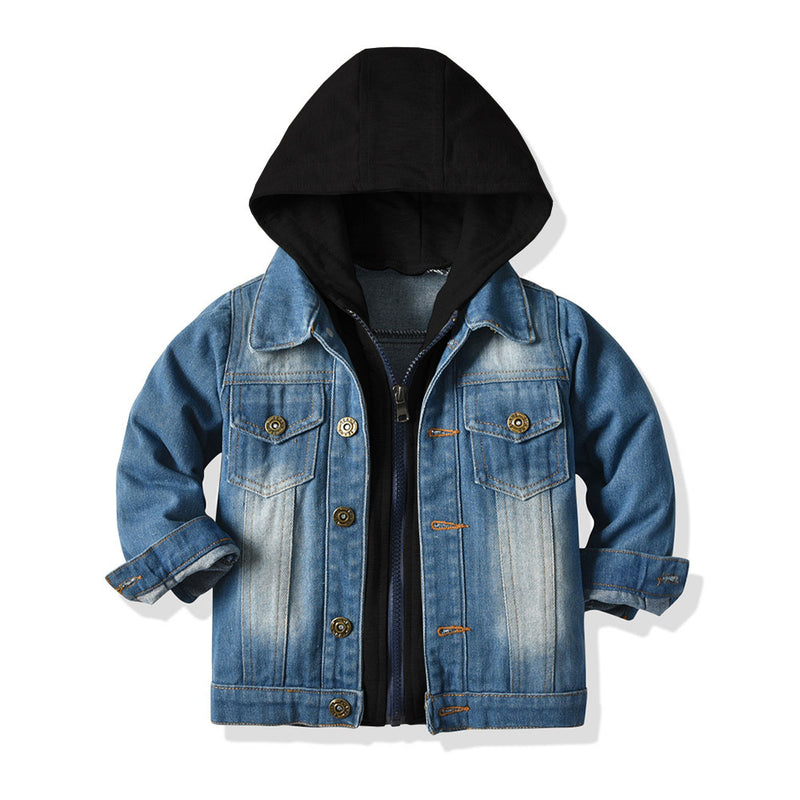 Children Jean Jackets Kids' Overcoat Autumn Hooded Denim Jacket Children's Clothing