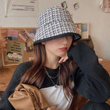 Vintage Check Bucket Hat Grid Bucket Hat