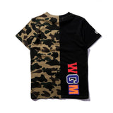 Bathing Ape T Shirt Stitching Summer Camouflage Short Sleeve T-shirt