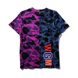 Bathing Ape T Shirt Stitching Summer Camouflage Short Sleeve T-shirt
