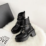 Platform Heels for Women Autumn and Winter Fashion All-Matching Thick Bottom Rome Dr. Martens Boots