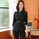 Interview Suit Women Autumn and Winter Women's Long Sleeve Trouser Suit Work Clothes