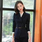 Interview Suit Women Autumn and Winter Women's Long Sleeve Trouser Suit Work Clothes