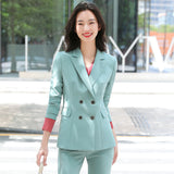 Interview Suit Women Double Breasted Suit Female Autumn Business Attire