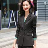 Interview Suit Women Double Breasted Suit Female Autumn Business Attire