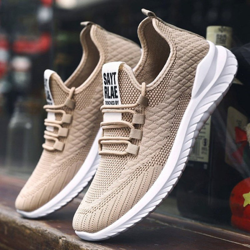 Men Sneakers Men Walking Shoes for Jogging Breathable Lightweight Shoes Autumn Men's Shoes Fashion Flyknit Running Shoes Breathable Mesh Casual Shoes