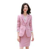 Interview Suit Women Pink Suit Female Fall Slim Fit Interview Formal Wear