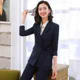 Interview Suit Women Autumn and Winter Women's Long Sleeve Trouser Suit Interview Work Clothing