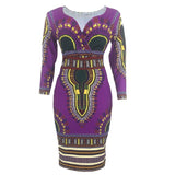 African Dresses for Women Dashiki Print 2020 News Tribal Ethnic Fashion V-neck Ladies Clothes Casual Sexy Dress Robe Party