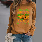 Halloween Costumes Pattern Printing Long Sleeve Crew Neck Sweater Female