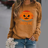 Halloween Costumes Pattern Printing Long Sleeve Crew Neck Sweater Female
