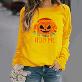 Halloween Costumes Pattern Printing Long Sleeve Crew Neck Sweater Female