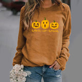 Halloween Costumes Pattern Printing Long Sleeve Crew Neck Sweater Female