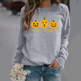 Halloween Costumes Pattern Printing Long Sleeve Crew Neck Sweater Female